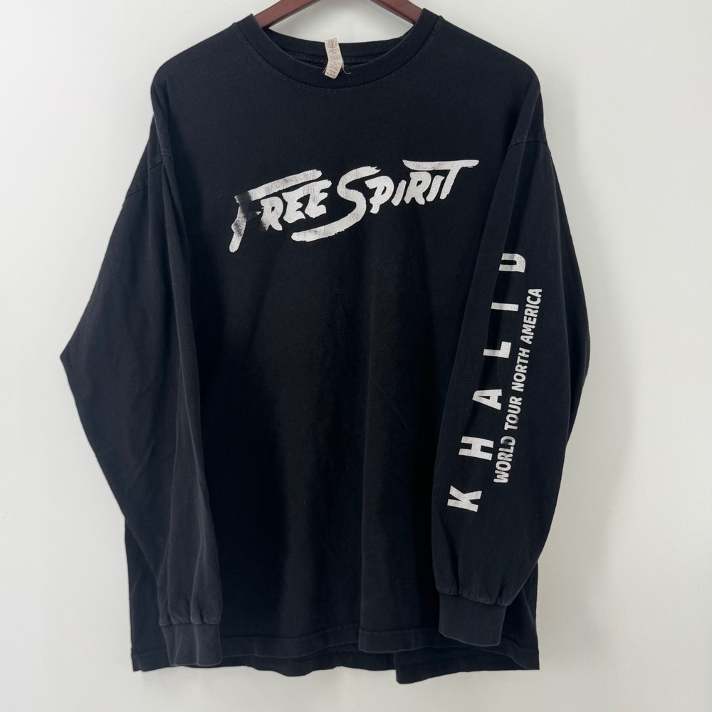 Khalid Free Spirit World Tour 2019 Black Long Sleeve Shirt XL Alstyle 0748